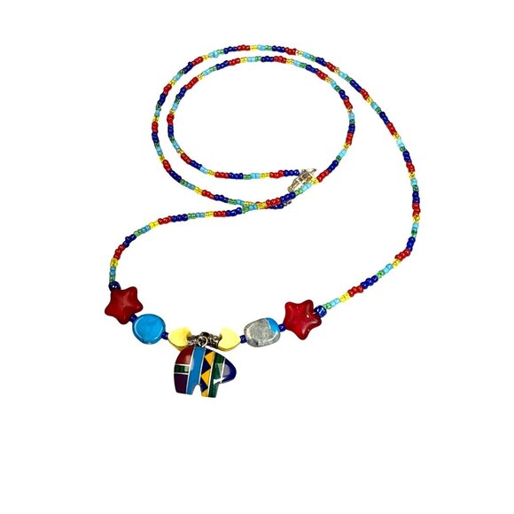 Bear Pendant Necklace Multistone Charm Boho Spiritual Jewelry Gift Festival - Picture 2 of 8